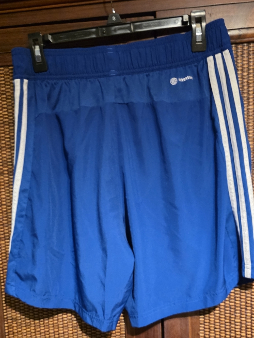 adidas Mens Royal Blue Athletic Shorts with White Stripes EUC Worn Once Large - Picture 3 of 4
